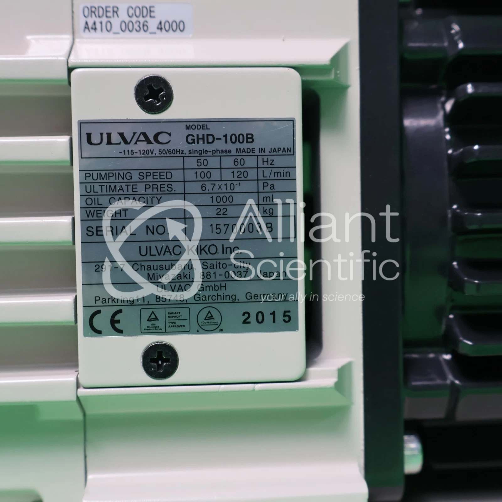 Ulvac GHD-100B Alliant Scientific (1)