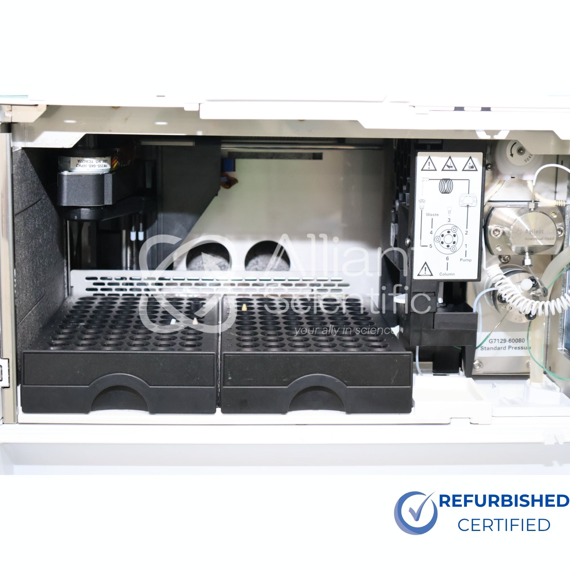 Agilent 1260 Infinity II HPLC system stacked modules including pump, autosampler, and detector