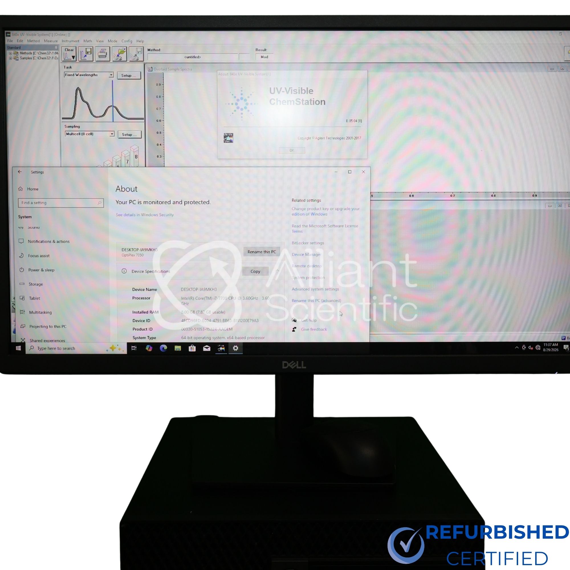 Agilent Cary 8454 UV-Vis Spectrophotometer with Chemstation Software