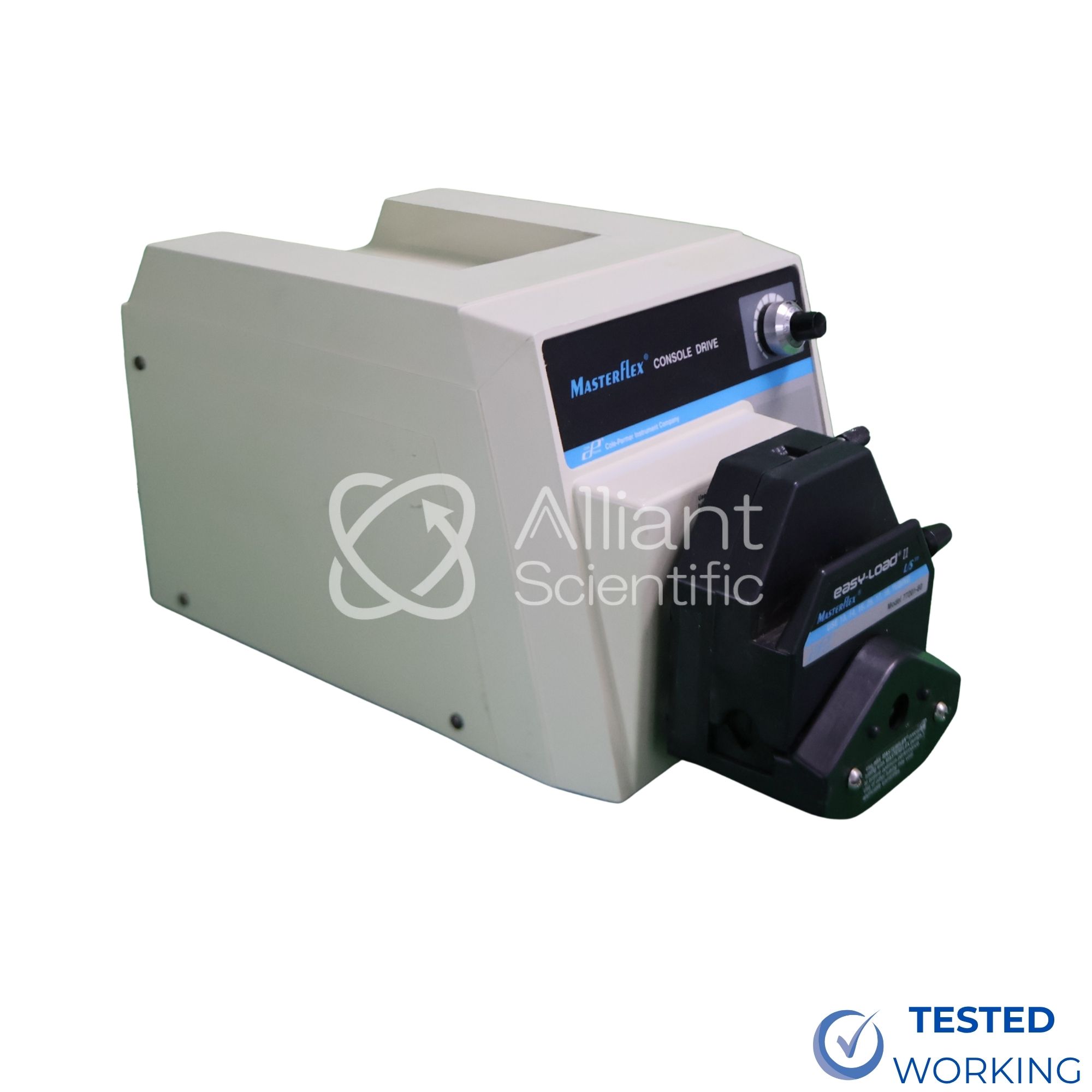 Cole-Parmer Masterflex 77521-50 Console Drive with Easy-Load II 77201-60 Pump Head, side view